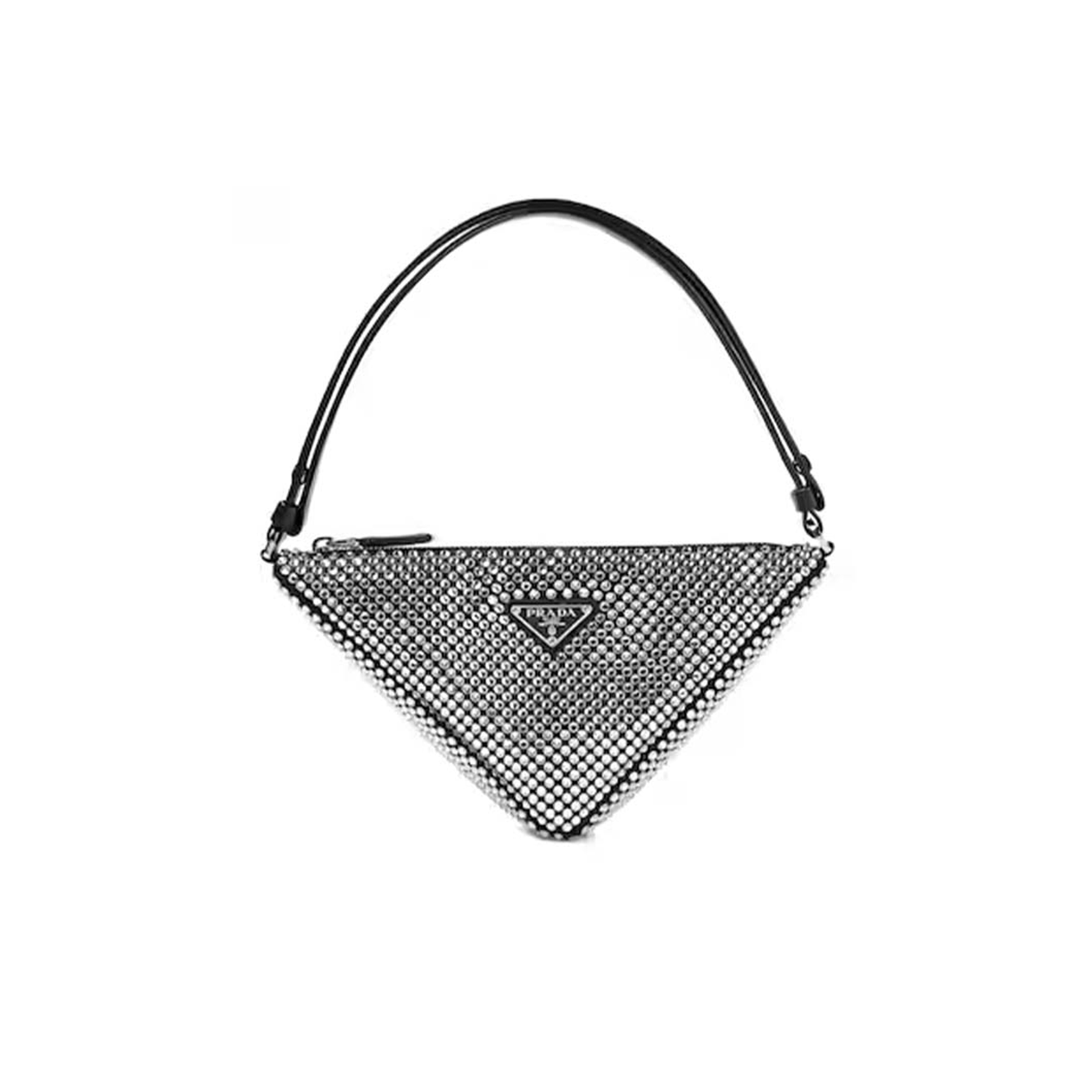 Pra*a triangle satin mini bag with crystals 1bc190 (26*14*6cm)